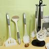 Espátula de Silicona, Cuchara para Sopa, Mango con Anillo Chapado en Oro, Sartén Antiadherente, Espátula de Silicona, Utensilios de Cocina de Silicona de Grado Alimenticio, Utensilios de Cocina de Silicona en Stock