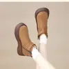 Sapatos de algodão quentes, com sola grossa e que aumentam a altura para mulheres, nova coleção outono/inverno 2026, sapatos de algodão versáteis estilo Birkenstock com forro de fleece para aquecimento, e botas de neve