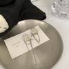 Pendientes de plata S925 con forma de aguja, con personalidad de celebridades de Internet, con diseño geométrico irregular, elegantes pendientes con borlas y cadena, a la moda para mujer.