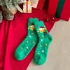 Meias grossas femininas para outono e inverno, meias femininas de tubo médio de flanela de coral com desenho animado, meias quentes de pelúcia para casa e dormir, meias de Natal atacado