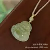 Colgante de Buda de Jade Afgano Natural, Color Agua Clara, Buda Maitreya Panzudo, Talla de Jade, Adorno Colgante de Doble Cara