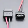 Conector hembra tipo C de 2 pines moldeado por inyección con cable, arnés de cable de carga inversa PD con resistencia, disponible en diferentes diámetros de cable
