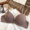 Sutiã liso sem costura com logo em chinês e inglês tamanho grande com bojo underwear feminino cor sólida com aro de aço macio sutiã fino