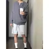 Suéter de Punto Versátil con Cuello en V para Hombre, Estilo Coreano de Otoño, Estilo Holgado y Relajado, Top de Punto de Color Sólido, Color Gris para Pareja, en Stock