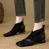 Zapatos retro versátiles de estilo francés para mujer, punta cuadrada, moda primavera/otoño, nuevo diseño de tacón grueso, zapatos de piel estampada, V2026