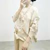 La camiseta de diseñador Miyake más vendida, de nicho, tacto de alta gama, corte irregular holgado, talla grande, camiseta tipo pullover adelgazante
