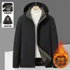 Jaqueta masculina acolchoada de algodão para meia-idade, casaco de inverno para idosos, casaco de algodão com forro de fleece e espessado, novo estilo de roupa de algodão quente para avôs e pais