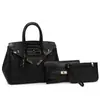 Bolsas Bolsa de Múltiples Piezas Bolso de Mujer Nuevo Europeo y Americano Patrón de Lichi Costura Patrón de Cocodrilo Bolso de Hombro y Mano Transfronterizo