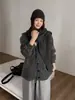 Suéter Holgado de Lana Mezclada con Cuello en V, Casual y Elegante, Cardigan 2025, Otoño e Invierno, Nuevo, Abotonado, Ropa Exterior Gruesa 25940