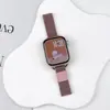 Adecuado para Apple Watch, Correa de Metal Magnética Milanese Fina y Linda Iwatch12