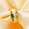 Anillo Abierto Estilo Europeo y Americano Retro de Acero Inoxidable Incrustado con Circonitas para Mujer, Joyería Versátil de Lujo Ligero Transfronteriza al por Mayor para Mujeres