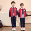 Traje de Jardim 2021 ZhongDa Infantil Primavera e Outono Masculino e Feminino Camisa com Zíper Conjunto College Calças Conjunto Traje de Baseball Vermelho Professor