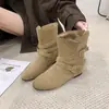 Botas Western Estilo Wasteland Retrô Salto Escondido Femininas Outono 2026 Novas Botas Martin Slimming de Cano Curto Botas da Moda Botas Curtas