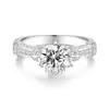Anillo de Plata Pura S925 Estilo Lujo Ligero Versátil Minimalista Diseño de Nicho Forma de Flor Diamante Moissanita Multicolor Venta al por Mayor
