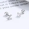 Pendientes de botón roscados de plata de ley 925 para mujer estilo coreano de moda ins en forma de corazón asimétricos para el cartílago de la oreja pendientes de nicho