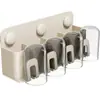 Portacepillos de Dientes con Ventosa, Vaso para Enjuague Bucal sin Taladro, Vaso para Cepillos de Dientes Montado en la Pared, Estante para Cepillos de Dientes Eléctricos para Baño Familiar
