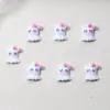Rosa y Blanco Hello Kitty Gato Dibujo Animado Joyería para Uñas Funda para Teléfono Móvil Diamante de Resina Corazón Hello Kitty Accesorios para Uñas Portátiles