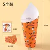 Decoración de Pastel de Cono de Helado para Halloween 2025, Inserto de Calabaza Fantasma Oso, Caja de Empaque para Tazas de Postre