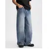 Jeans Retrô 2026 de corte solto e perna larga, unissex, calça comprida casual streetwear americana de perna reta para o verão 2026, azul