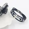 Pulseira masculina de couro trançado com cruz e contas de madeira, pulseira com fecho de cor contrastante, acessórios, best-seller da Amazon Temu