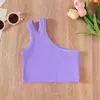 Estilo Verão 2024 Moda Infantil Colete Amigo da Pele Bebê Nova Camiseta Básica Camiseta Regata Tendência para Meninas Camiseta Costas Nuas