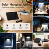 Lámpara colgante desmontable alimentada por energía solar con sensor de movimiento para uso interior y exterior, adecuada para patios y tiendas de campaña de camping, lámpara colgante con sensor uno a dos