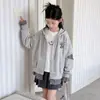 Nueva chaqueta exterior de dibujos animados de otoño para niñas, ropa infantil elegante, cárdigan con capucha, top casual para primavera y otoño