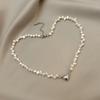 Colar de pérolas de amor de água doce barroco Moda coreana ímã fivela design clavícula cadeia em forma de colar de pérolas
