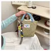 Bolso de Playa Nuevo 2026 para Mujer, Cesta Linda de Moda de Primavera, Bolso de Mano, Bolso de Paja Tejido a Mano de Moda