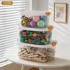 Caja de Almacenamiento de Plástico BNBS para el Hogar con Tapa abatible para Juguetes Infantiles y Artículos Varios, Caja Transparente para Almacenamiento de Objetos Pequeños