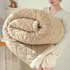 Manta grossa de tafetá para inverno de cor sólida, manta de flanela para cochilos no escritório, manta de fleece de camada dupla para exportação