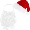Decoraciones Navideñas Transfronterizas, Sí, Barba de Viejo, Peluca de Abuelo, Bigote, Gorro de Navidad, Set de Barba