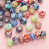 12 cuentas planas facetadas esmaltadas de 10 mm, hechas a mano, para pulseras de cuentas caseras, pendientes y accesorios de joyería.