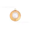 Ins Lujo Accesible Estilo Retro Acero Inoxidable Electrochapado Oro de 18K Perla de Imitación Colgante DIY Pendientes Collar Accesorios de Joyería