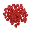 100 Piezas cabeza de flor de pe rosa 3.5cm flor de espuma accesorios de decoración de caja de dulces de boda flor de espuma de simulación flor artificial
