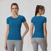 Nueva Camiseta Adelgazante Deportiva Casual de Estilo Europeo y Americano para Mujer, para Correr, Fitness, Cuello Redondo, Manga Corta, Top de Yoga con Alta Elasticidad