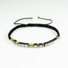 Popular Corda Trançada de Nylon Código Musgo Ímã Preto Ferro Pedra Pulseira Trançada Espaçador Lasca de Madeira Pulseira com Contas Magnéticas Pulseira
