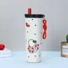 Caneca Térmica de Aço Inoxidável 316 Desenho Animado Gigante para Carro com Canudo Caneca de Gelo para Manter Frio Portátil Caneca de Café Venda por Atacado