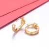 Pendientes Xuping de círculo geométrico en imitación de oro con gemas artificiales, estilo de lujo ligero europeo y americano, hechos a medida para mujeres