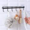 Hierro Forjado Seis Ganchos Cocina Gancho Adhesivo Fuerte Hogar Baño Perforación Libre Seis Filas Gancho Colgante de Pared Gancho Adhesivo Sin Costuras