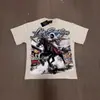 Comércio Exterior Transfronteiriço Atacado Nova Marca Tendência Estilo Americano Camiseta 280g de Manga Curta para Homens e Mulheres com Strass Estampado, Caimento Solto Manga Meia