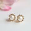 Aretes de Perla de Agua Dulce Guan Yu Aretes de Aguja de Plata S925 Girasol Joyería de Moda Tendencia Inss1071043