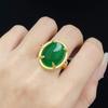 Celebración en Línea Venta Caliente Nuevo Ágata Natural Artificial Calcedonia Hielo Anillo Abierto Moda para Mujer Anillo Simple