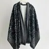 Cachecol Longo Jacquard de Seda Fino Imitação de Caxemira Versátil Estilo Europeu Americano Moda para Deslocamento Viagem Xale Feminino