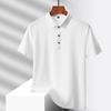 Verão 2024 novo polo masculino sem costura com cola de pressão secagem rápida gola lapela manga curta camiseta de seda gelo suporte para impressão de LOGO