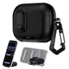 Funda Protectora de Fábrica para AirPods 4/Pro 3 Segunda Generación, Cierre de Botón con Textura de Cuero, Carcasa Protectora Anti-Caídas de Cobertura Total