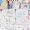 Cartões de mensagem criativos para destacar, cola de bibi de desenho animado fofo, cartões de raspar caseiros DIY, caligrafia para atividade escolar de estudante