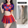 Lencería Sexy Dinámica Bebé de Fútbol Conjunto de Dos Piezas Uniforme de Animadora Cosplay Conjunto de Tentación Transparente 7101