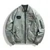 Chaqueta de otoño e invierno, mono de vuelo, chaqueta de aviador con cuello de béisbol, bordado transfronterizo, corte holgado