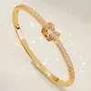 Pulsera de Cobre Incrustada con Circonita de Nuevo Estilo Transfronteriza para Mujer, Diseño Simple y Elegante de Diamante Completo, Joyería de Alta Gama, Pulsera de Presión Diaria